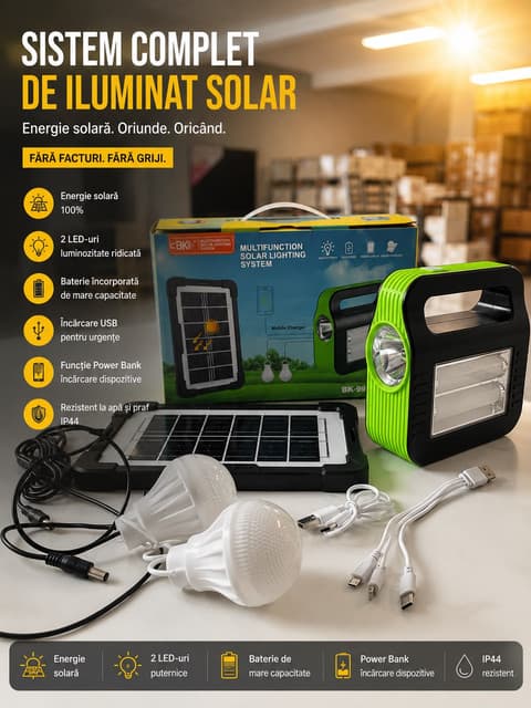 Lanternă Solară LED cu Senzor de Mișcare | IP65
